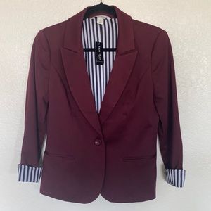 White House Black Market Wine Blazer- Size 6